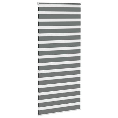 VidaXL Zebra-Rollo 95x230 cm Stoffbreite 90,9 cm Dunkelgrau