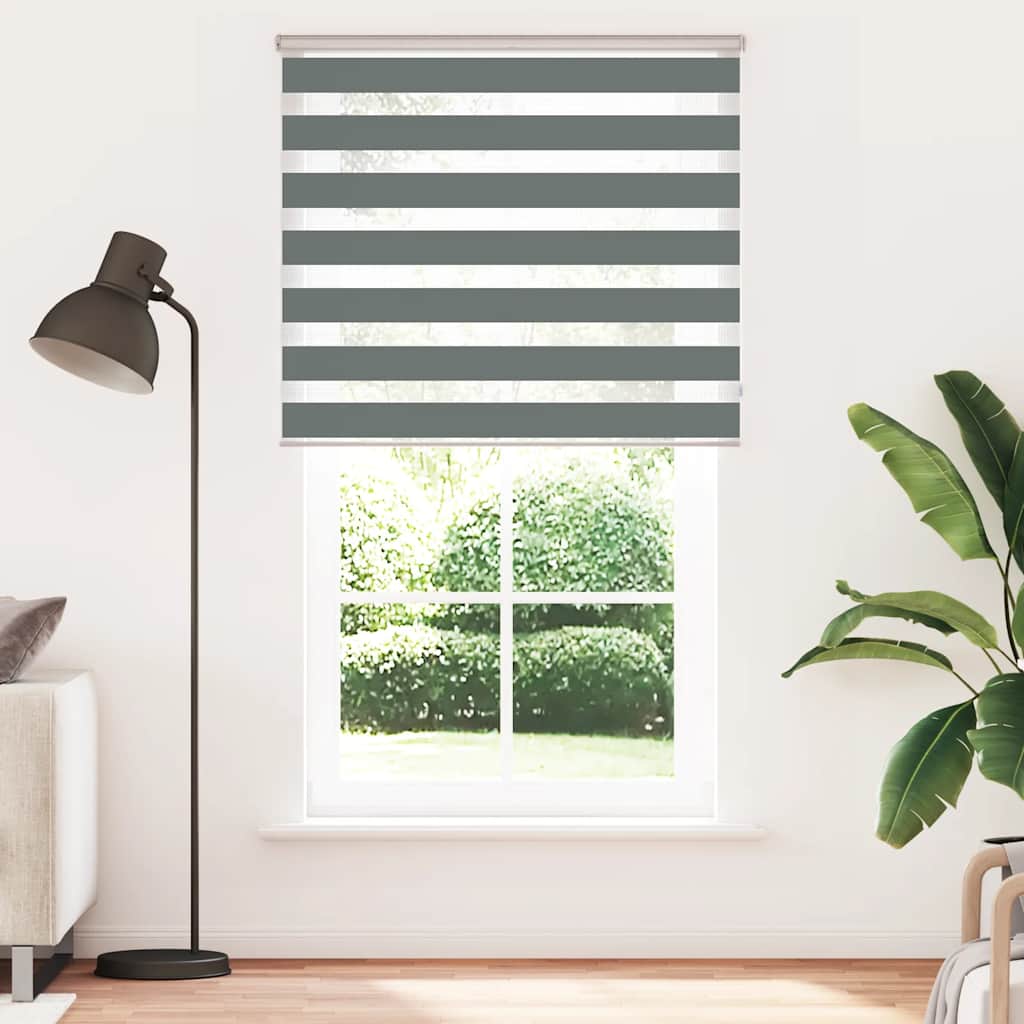 VidaXL Zebra-Rollo 130x230 cm Stoffbreite 125,9 cm Dunkelgrau