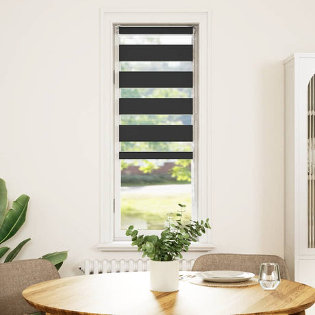 VidaXL Zebra-Rollo 55x100 cm Stoffbreite 50,9 cm Schwarz