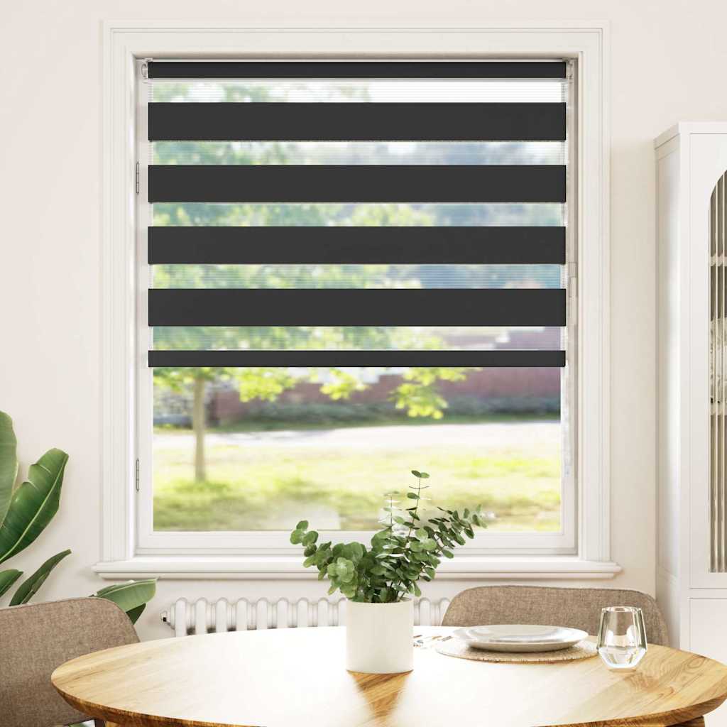 VidaXL Zebra-Rollo 95x150 cm Stoffbreite 90,9 cm Schwarz