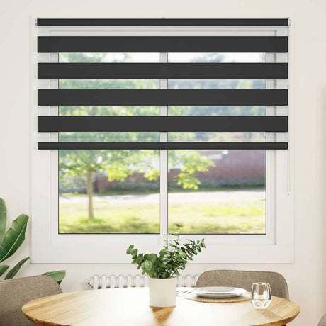 VidaXL Zebra-Rollo 145x150 cm Stoffbreite 140,9 cm Schwarz