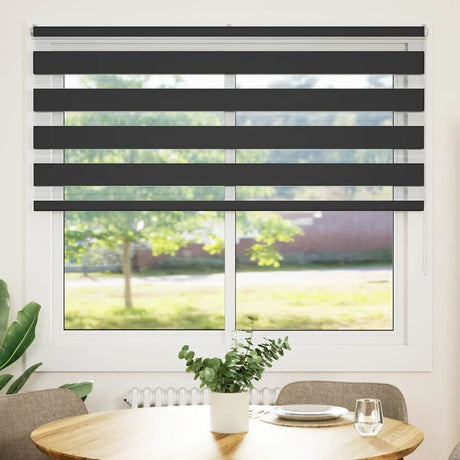 VidaXL Zebra-Rollo 155x150 cm Stoffbreite 150,9 cm Schwarz
