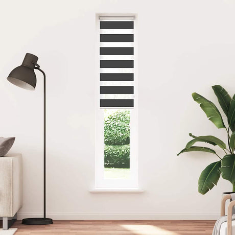 VidaXL Zebra-Rollo 50x200 cm Stoffbreite 45,9 cm Schwarz