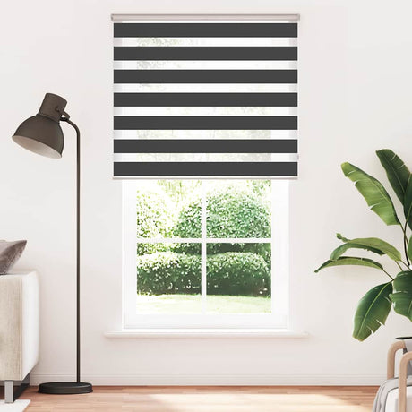 VidaXL Zebra-Rollo 110x200 cm Stoffbreite 105,9 cm Schwarz
