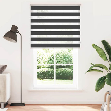 VidaXL Zebra-Rollo 130x200 cm Stoffbreite 125,9 cm Schwarz