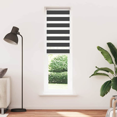 VidaXL Zebra-Rollo 55x230 cm Stoffbreite 50,9 cm Schwarz