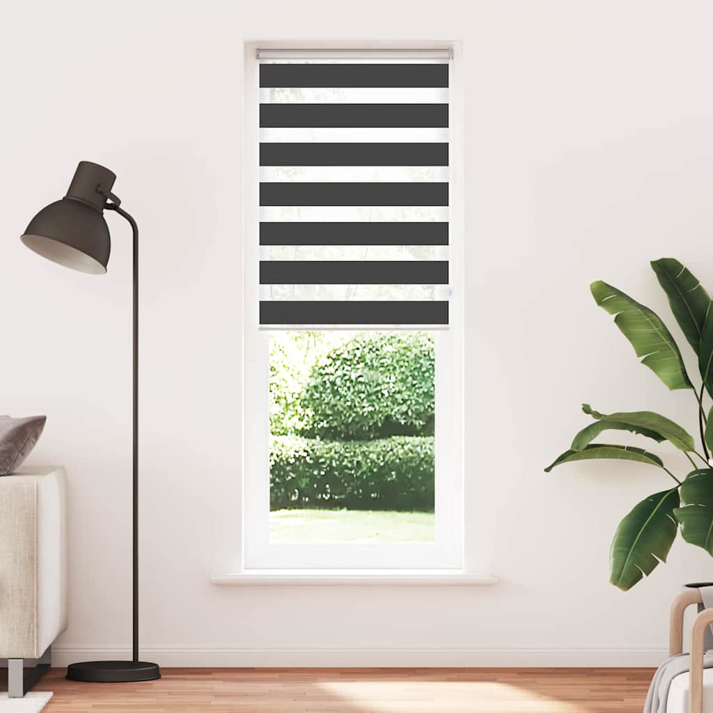 VidaXL Zebra-Rollo 70x230 cm Stoffbreite 65,9 cm Schwarz