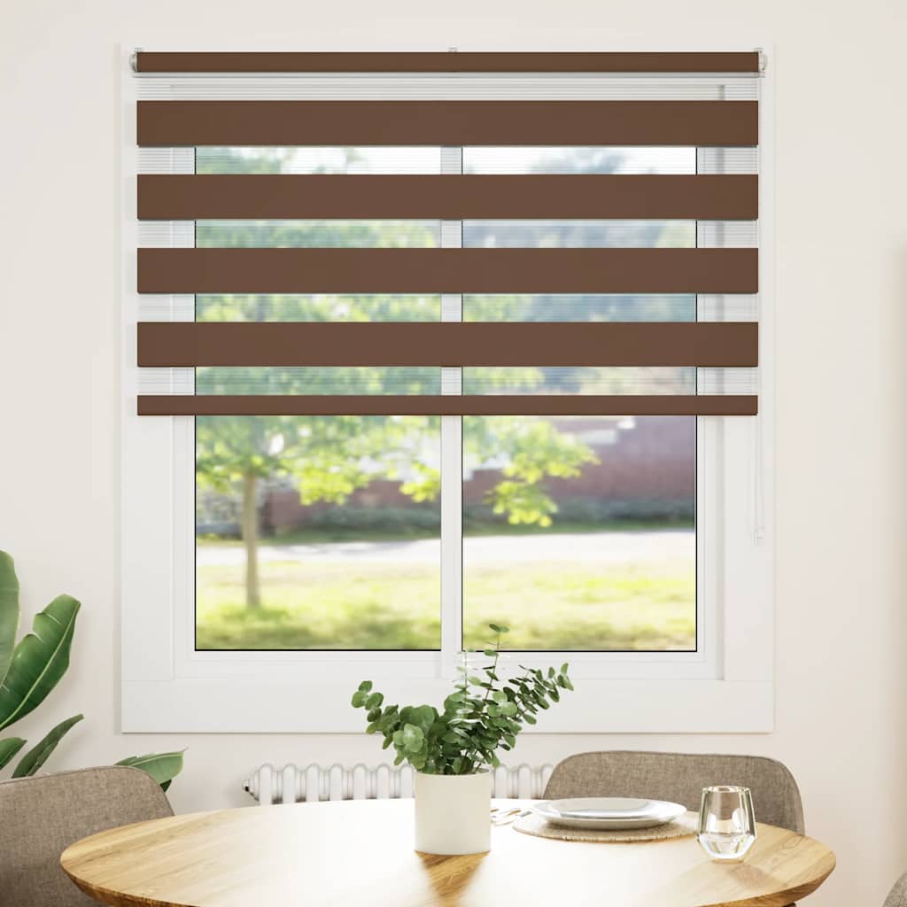 VidaXL Zebra-Rollo 120x100 cm Stoffbreite 115,9 cm Polyester braun