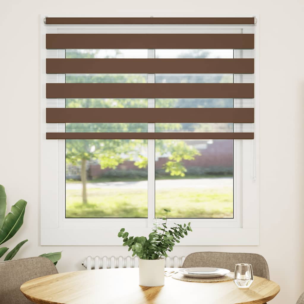 VidaXL Zebra-Rollo 125x150 cm Stoffbreite 120,9 cm Polyester braun