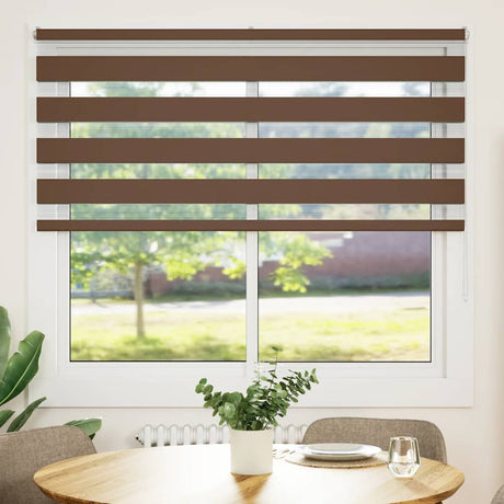 VidaXL Zebra-Rollo 165x150 cm Stoffbreite 160,9 cm Polyester braun