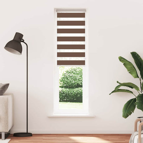 VidaXL Zebra-Rollo 55x200 cm Stoffbreite 50,9 cm Polyester braun