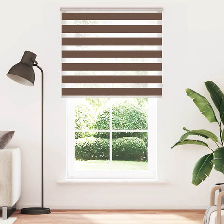 VidaXL Zebra-Rollo 125x200 cm Stoffbreite 120,9 cm Polyester braun
