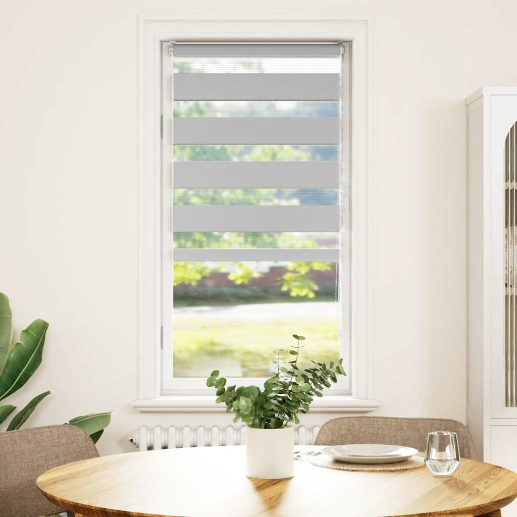 VidaXL Zebra-Rollo 60x100 cm Stoffbreite 55,9 cm Hellgrau