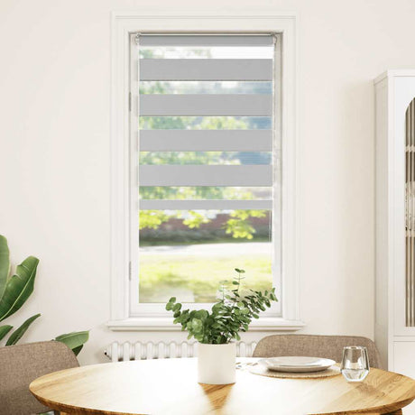 VidaXL Zebra-Rollo 65x100 cm Stoffbreite 60,9 cm Hellgrau