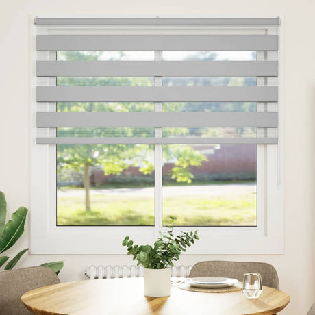 VidaXL Zebra-Rollo 140x100 cm Stoffbreite 135,9 cm Hellgrau