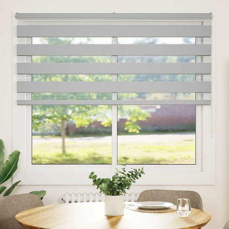 VidaXL Zebra-Rollo 155x150 cm Stoffbreite 150,9 cm Hellgrau