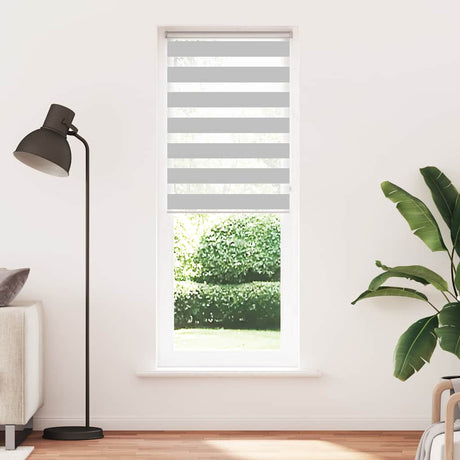 VidaXL Zebra-Rollo 90x200 cm Stoffbreite 85,9 cm Hellgrau