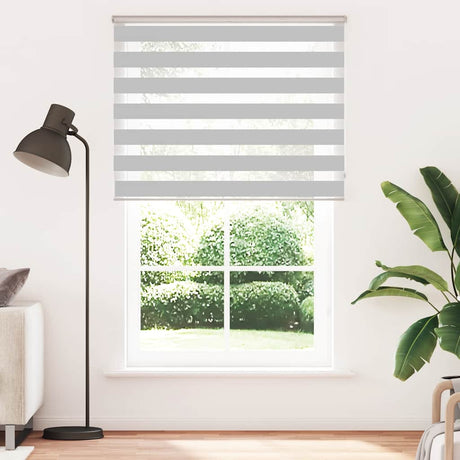 VidaXL Zebra-Rollo 140x200 cm Stoffbreite 135,9 cm Hellgrau