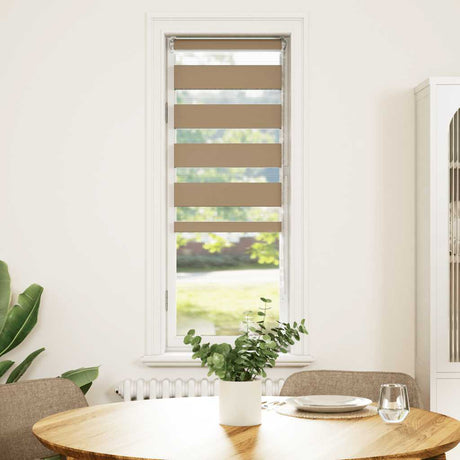 Vidaxxl Zebrarollo 40x100 cm Stoffbreite 35,9 cm Polyester Sandbraun