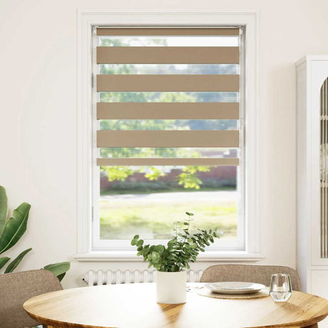 VidaXL Zebrarollo 85x100 cm Stoffbreite 80,9 cm Polyester Sandbraun