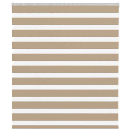 VidaXL Zebrarollo 125x100 cm Stoffbreite 120,9 cm Polyester Sandbraun