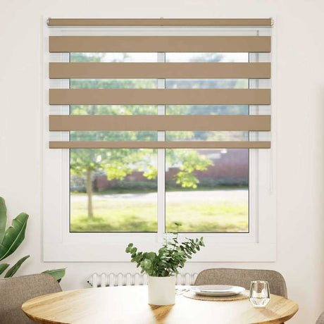 VidaXL Zebrarollo 135x100 cm Stoffbreite 130,9 cm Polyester Sandbraun