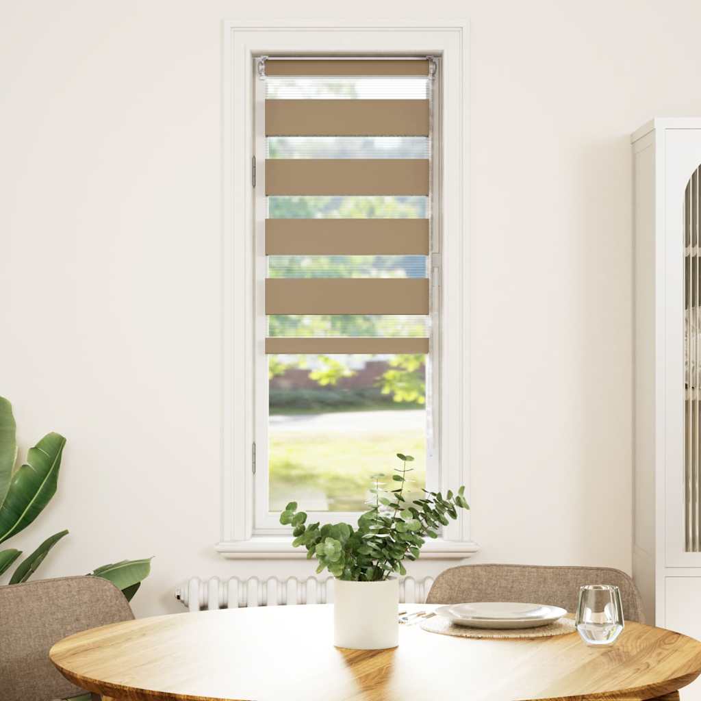 VidaXL Zebrarollo 40x150 cm Stoffbreite 35,9 cm Polyester Sandbraun