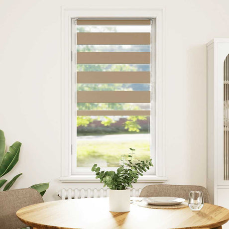 VidaXL Zebrarollo 55x150 cm Stoffbreite 50,9 cm Polyester Sandbraun