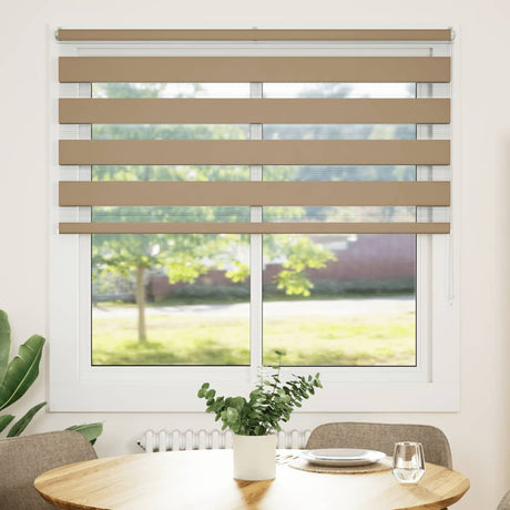 VidaXL Zebrarollo 145x150 cm Stoffbreite 140,9 cm Polyester Sandbraun
