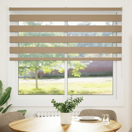 VidaXL Zebrarollo 160x150 cm Stoffbreite 155,9 cm Polyester Sandbraun