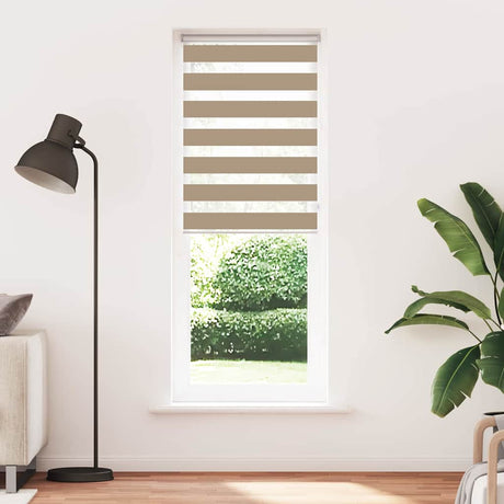 VidaXL Zebrarollo 70x200 cm Stoffbreite 65,9 cm Polyester Sandbraun