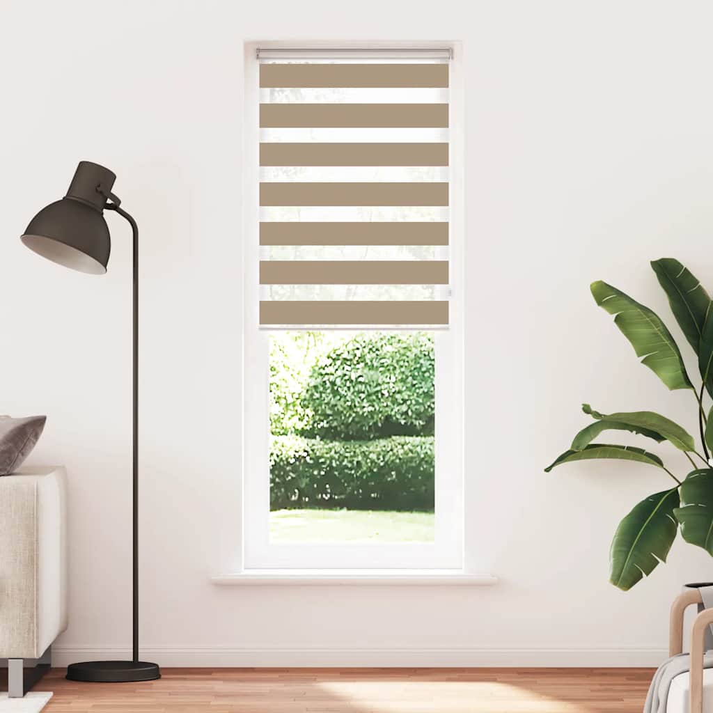 VidaXL Zebrarollo 85x230 cm Stoffbreite 80,9 cm Polyester Sandbraun