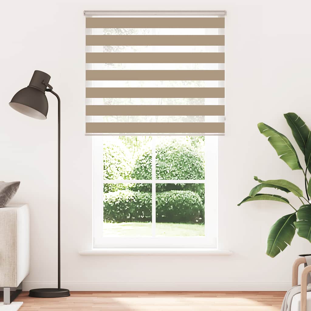 VidaXL Zebrarollo 130x230 cm Stoffbreite 125,9 cm Polyester Sandbraun