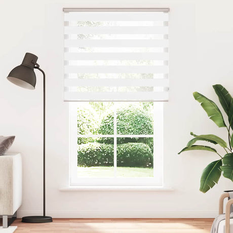 VidaXL Zebra-Rollo 130x200 cm Stoffbreite 125,9 cm Polyester weiß