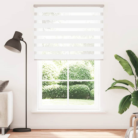 VidaXL Zebra-Rollo 145x200 cm Stoffbreite 140,9 cm Polyester weiß