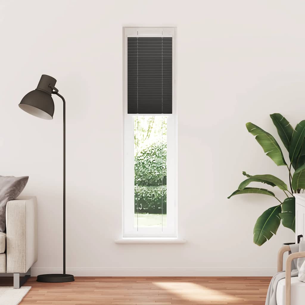 Vidaxl plissé rolgordijn 40x200 cm stofbreedte 39,4 cm polyester zwart