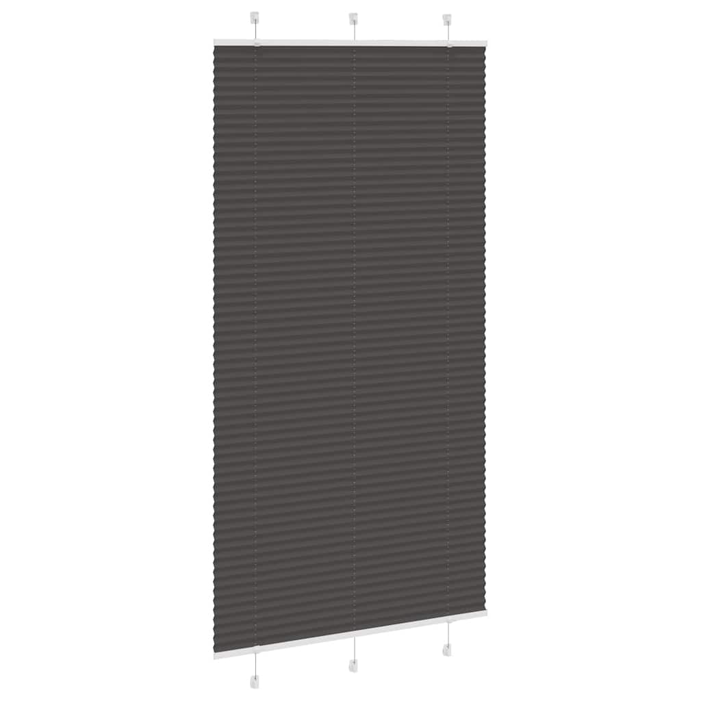 Vidaxl plissé rolgordijn 105x200cm stofbreedte 104,4cm polyester zwart