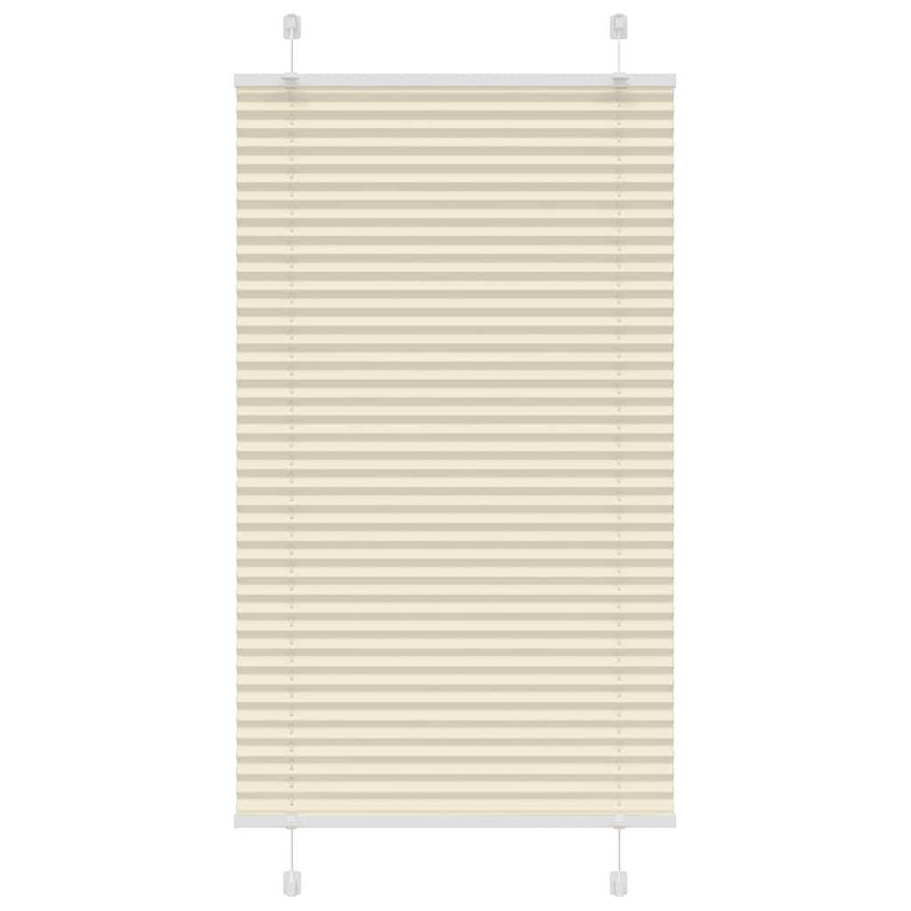 Vidaxl plissé rolgordijn 75x100 cm stofbreedte 74,4 cm polyester crème