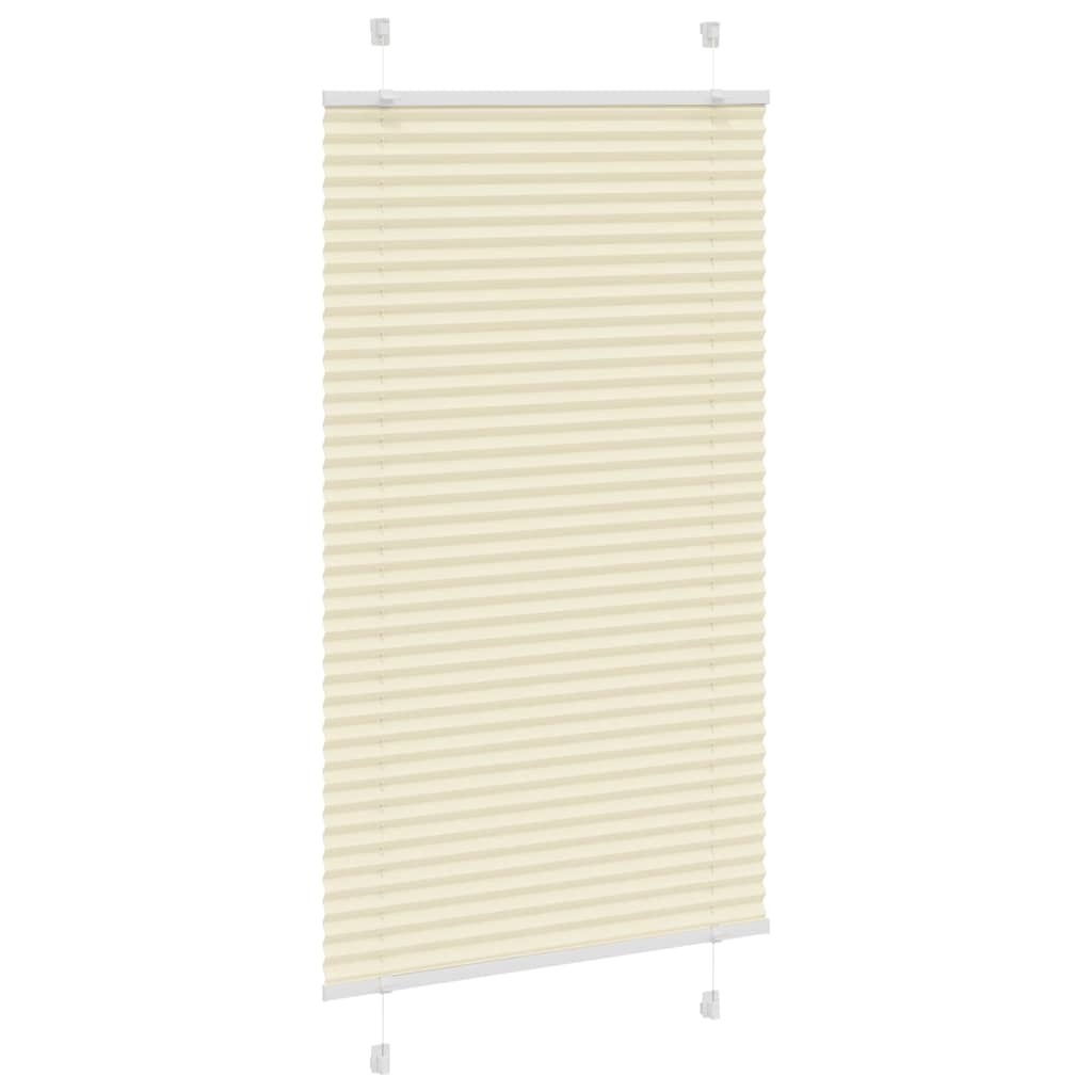 Vidaxl plissé rolgordijn 75x100 cm stofbreedte 74,4 cm polyester crème