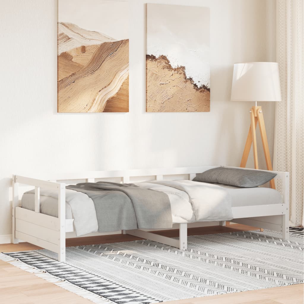 Vidaxl slaapbank zonder matras 90x200 cm massief grenenhout wit