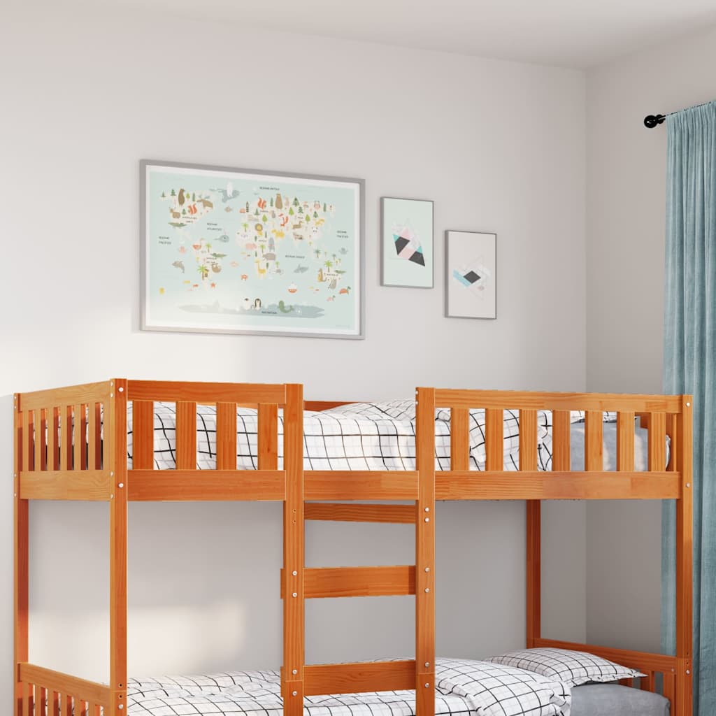 Vidaxl kinderbed zonder matras massief grenenhout wasbruin 90x190 cm