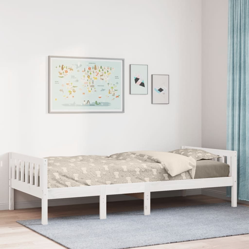 Vidaxl kinderbed zonder matras massief grenenhout wit 75x190 cm