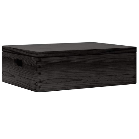 Vidaxx Holzkiste mit Deckelgriffen 40x30x13cm Kiefernholz schwarz