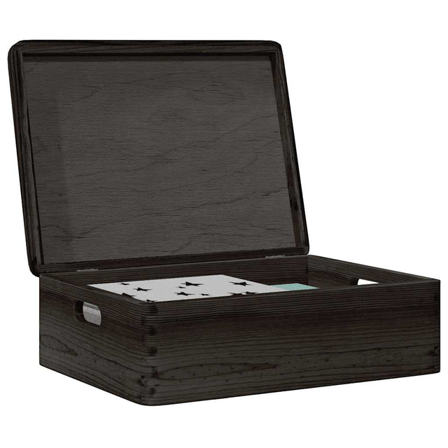 Vidaxx Holzkiste mit Deckelgriffen 40x30x13cm Kiefernholz schwarz