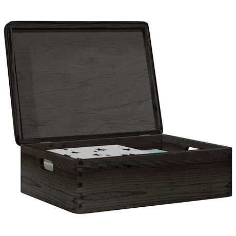Vidaxx Holzkiste mit Deckelgriffen 40x30x13cm Kiefernholz schwarz