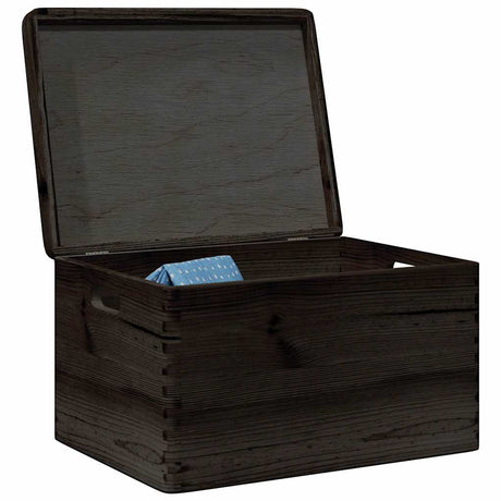 VidaXL Holzkiste mit Deckelgriffen 40x30x23cm Kiefernholz schwarz