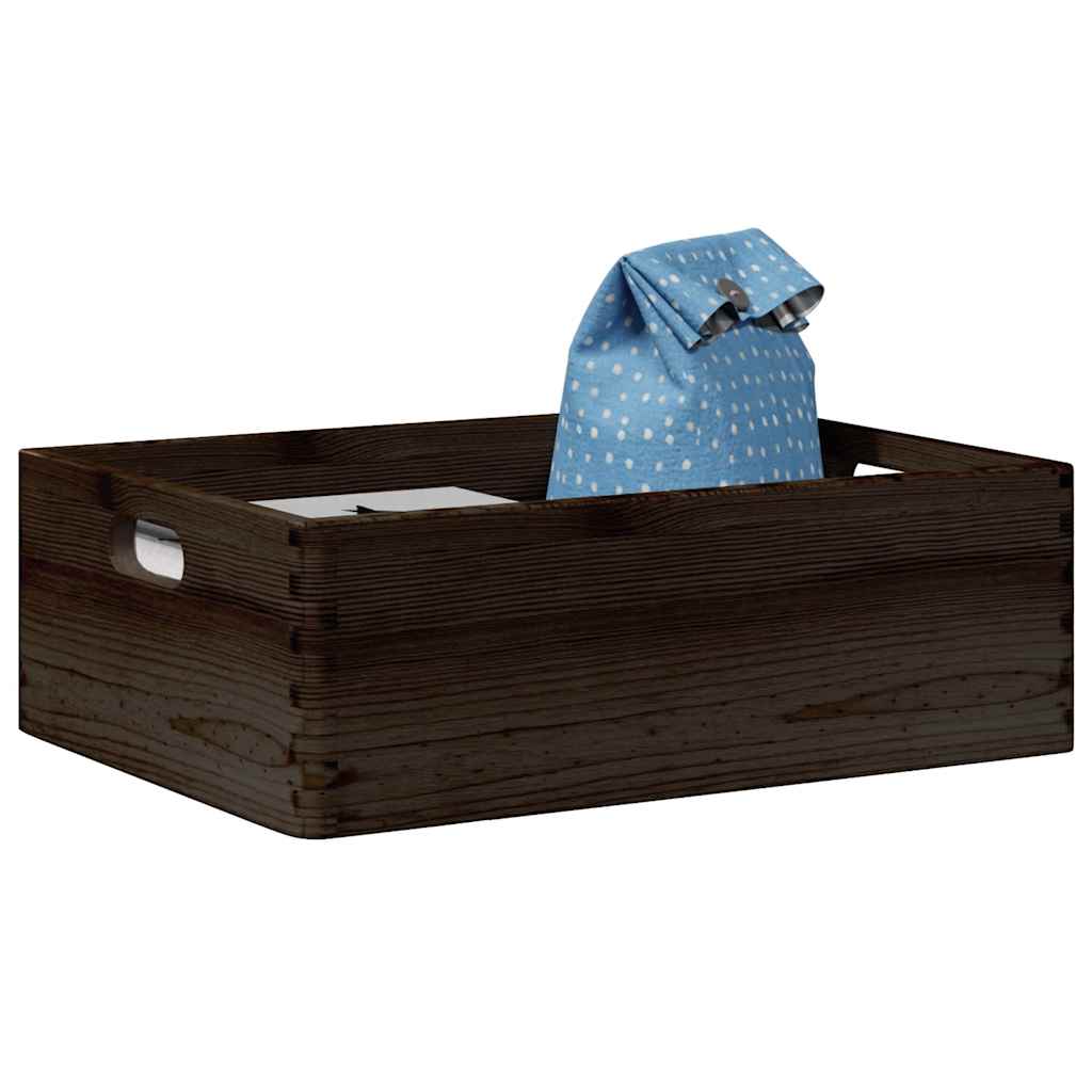 Vidaxx Holzkiste mit Griffen 40x30x13 cm massives Kiefernholz schwarz