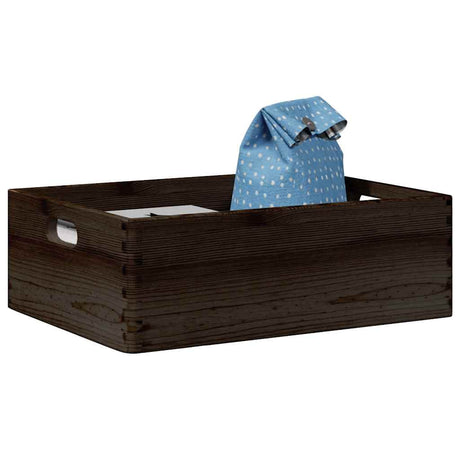 Vidaxx Holzkiste mit Griffen 40x30x13 cm massives Kiefernholz schwarz
