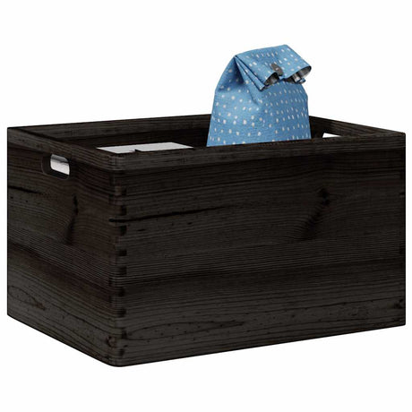 Vidaxx Holzkiste mit Griffen 40x30x23 cm massives Kiefernholz schwarz