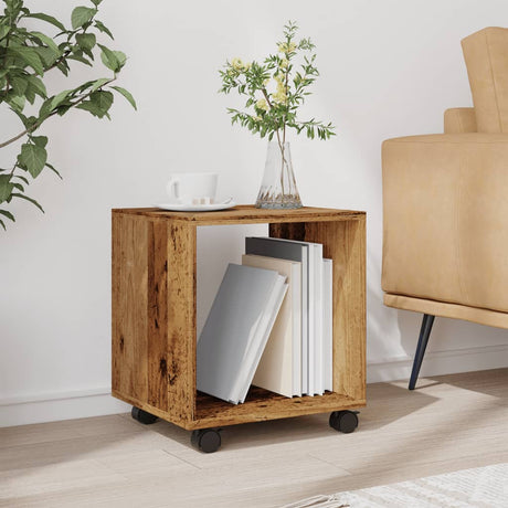Vidaxl rolkast 37x33x42,5 cm bewerkt hout oud houtkleurig
